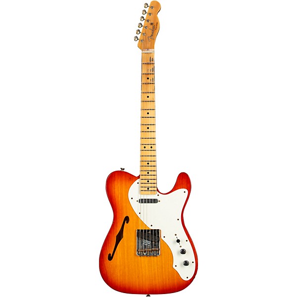 Fender Custom Shop Limited Edition 50s Telecaster Thinline Journeyman Relic Electric Guitar Aged Cherry Sunburst