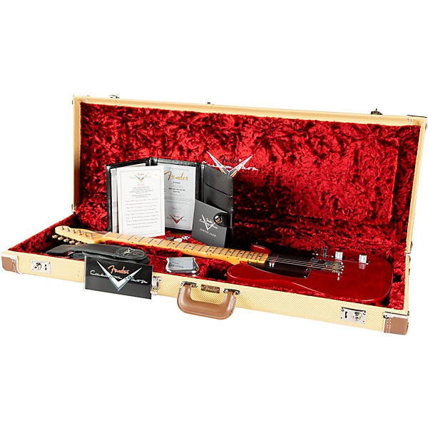 Fender Custom Shop Limited Edition 1951 Nocaster Journeyman Relic Electric Guitar Crimson Red Transparent