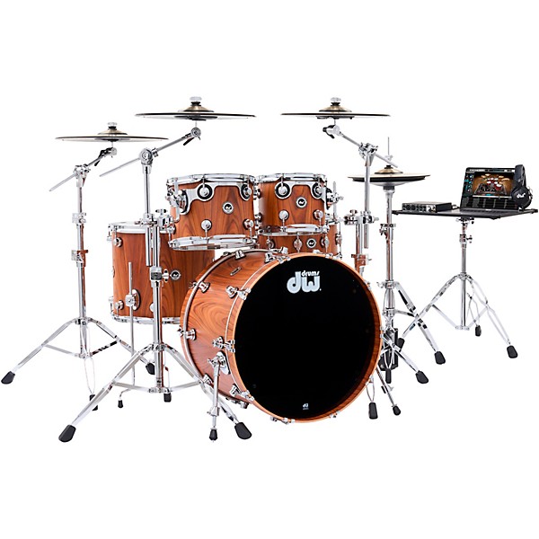 DW DWe Wireless Acoustic-Electronic Convertible 5-Piece Drum Set Bundle With 22" Bass Drum, Cymbals and Hardware Limited E...