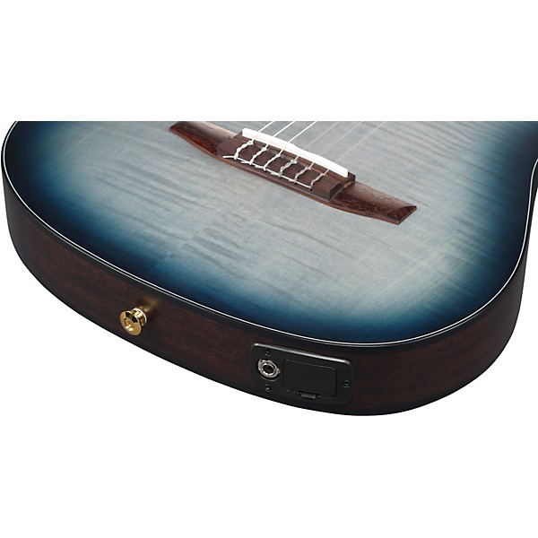 Ibanez FRH20FMN Flamed Maple Top Nylon-String Acoustic-Electric Guitar Cosmic Blue Sunburst