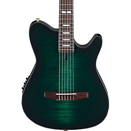 Ibanez FRH20FMN Flamed Maple Top Nylon-String Acoustic-Electric Guitar Deep Emerald Green