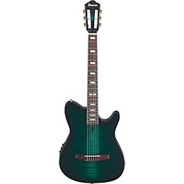 Ibanez FRH20FMN Flamed Maple Top Nylon-String Acoustic-Electric Guitar Deep Emerald Green