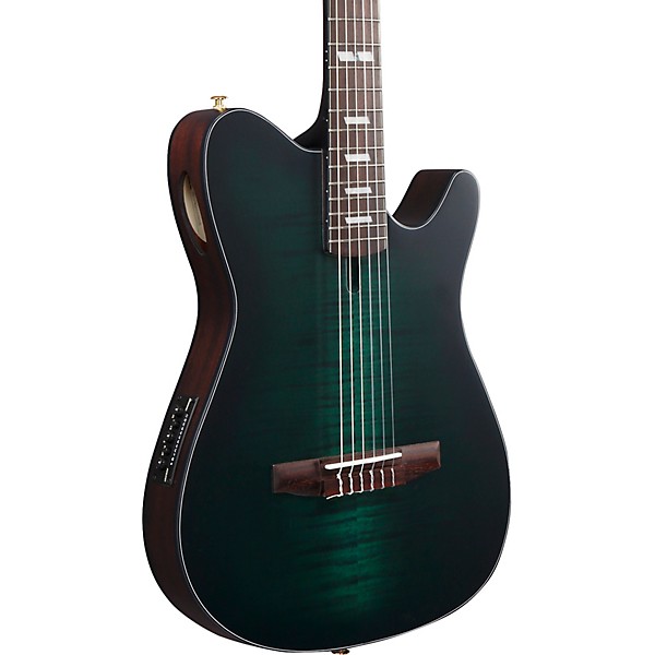 Ibanez FRH20FMN Flamed Maple Top Nylon-String Acoustic-Electric Guitar Deep Emerald Green