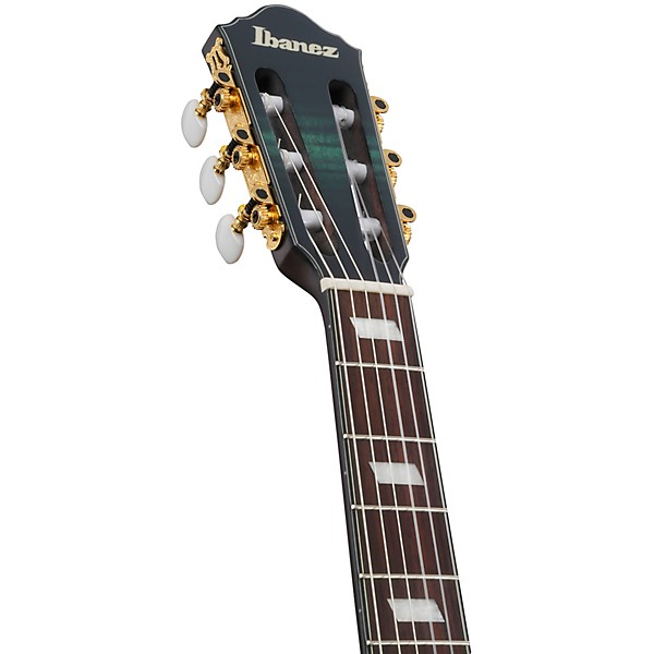 Ibanez FRH20FMN Flamed Maple Top Nylon-String Acoustic-Electric Guitar Deep Emerald Green