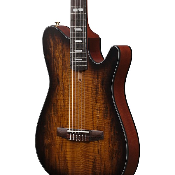 Ibanez FRH20SMN Spalted Maple Top Nylon-String Acoustic-Electric Guitar Tobacco Burst
