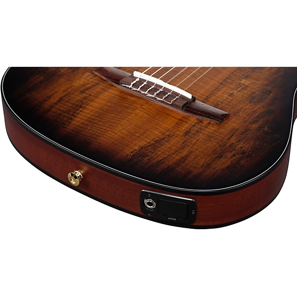 Ibanez FRH20SMN Spalted Maple Top Nylon-String Acoustic-Electric Guitar Tobacco Burst