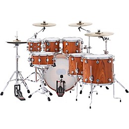 DW DWe Wireless Acoustic-Electronic Convertible 7-Piece Drum Set Bundle With 22" Bass Drum, Cymbals and Hardware Limited Edition Santos Rosewood Hard Satin Exotic