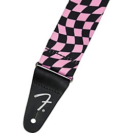 Fender Wavy Checkerboard Polyester Guitar Strap Pink