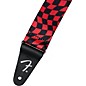 Fender Wavy Checkerboard Polyester Guitar Strap Red