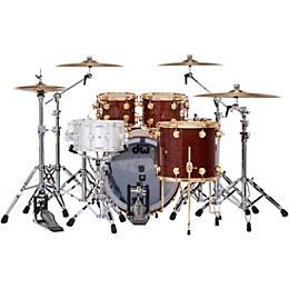 DW SSC Collectors Series 4-Piece Exotic Shell Pack With Gold Hardware - Natural Lacquer Over Tortoise Shell Pommele