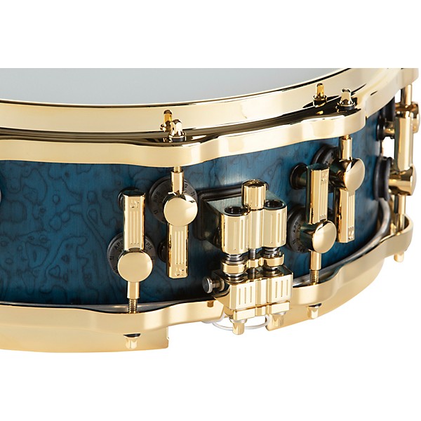 SONOR SQ2 Medium Beech Snare Drum in Birdseye Azure Blue with Gold Hardware 14 x 5 in.