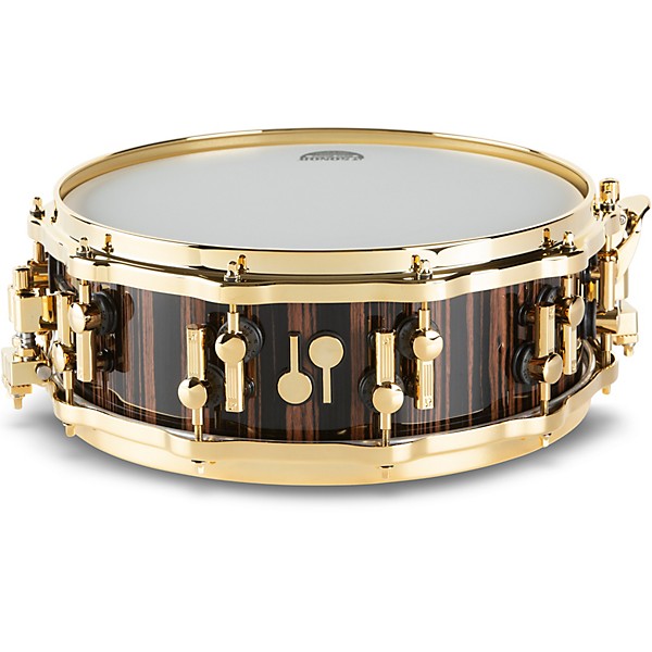 SONOR SQ2 Heavy Beech Snare Drum in Classic Ebony High Gloss with Gold Hardware 14 x 5 in.