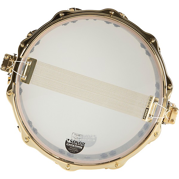 SONOR SQ2 Heavy Beech Snare Drum in Classic Ebony High Gloss with Gold Hardware 14 x 5 in.