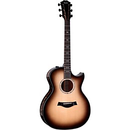 Taylor Custom Sitka Spruce-Big Leaf Maple Grand Auditorium Acoustic-Electric Guitar Cranberry Edgeburst
