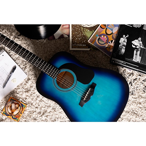 Mitchell Launch D75S Starter Dreadnought Acoustic Guitar Blue Burst
