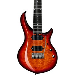 Sterling by Music Man MAJ270 Majesty 7 DiMarzio John Petrucci Signature 7-String Electric Guitar - Blood Orange Burst