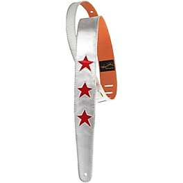 Henry Heller Star Series Leather Guitar Strap Silver