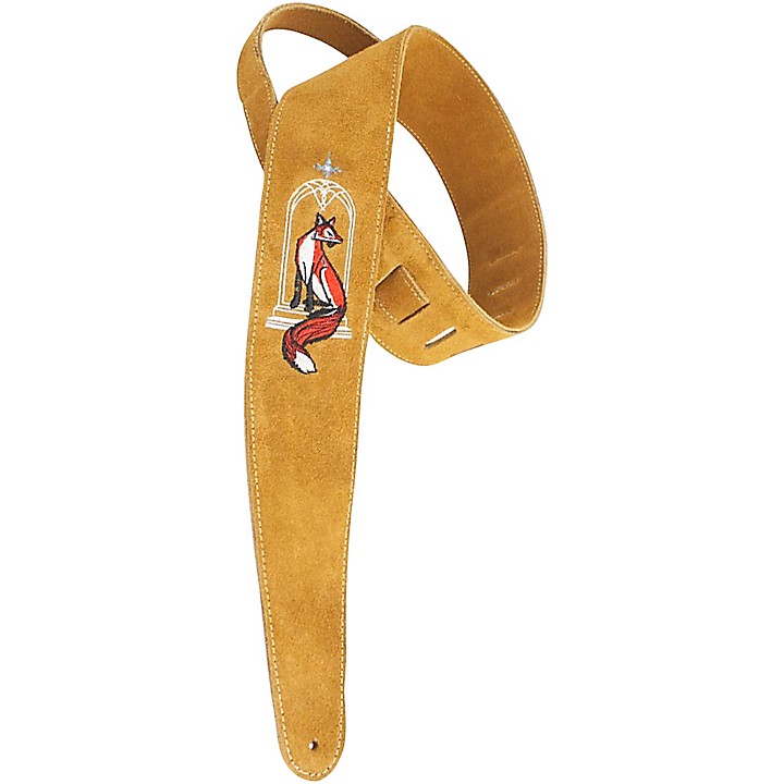Henry Heller Embroidered Suede Guitar Strap Fox | Guitar Center