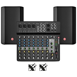 Harbinger VARI V1112 12" Powered Speakers Package With LV12 Mixer & Cables