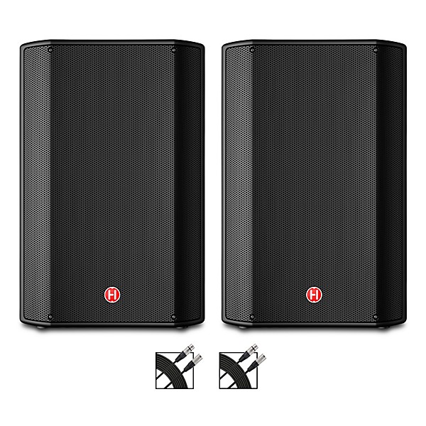 Harbinger VARI V1115 15" Powered Speakers Pair With Cables