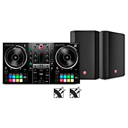Harbinger VARI V1112 12" Powered Speakers Package With Hercules DJ Inpulse 500 DJ Controller and Cables