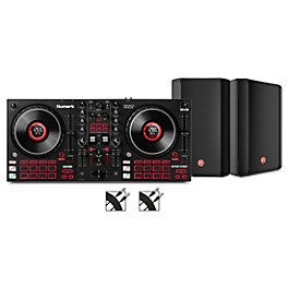 Harbinger VARI V1112 12" Powered Speakers Package With Numark Mixtrack Platinum FX DJ Controller and Cables