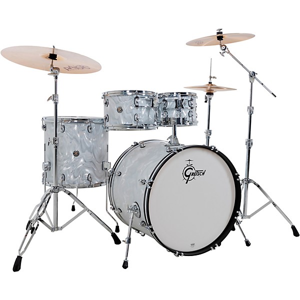 Gretsch Drums Catalina Club 4-Piece Shell Pack With 22" Bass Drum White Satin Flame