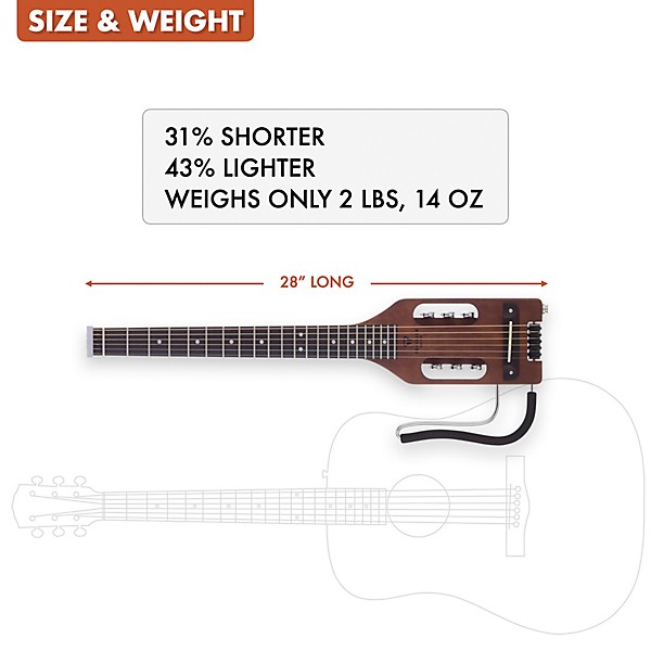 Traveler Guitar Ultra-Light Left-Handed Acoustic-Electric Guitar Antique Brown