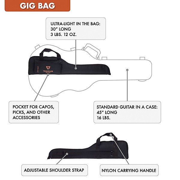 Traveler Guitar Ultra-Light Left-Handed Acoustic-Electric Guitar Antique Brown