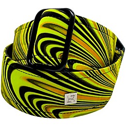 Get'm Get'm Good Vibes Groovy Guitar Strap Neon Yellow 2 in.
