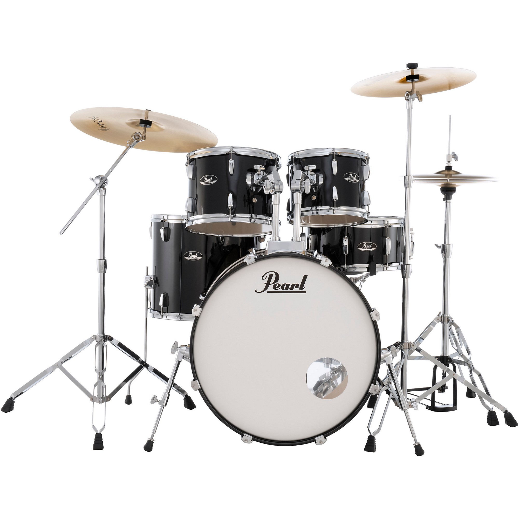 Pearl Roadshow 5-Piece Drum Set With SABIAN PX Cymbals Black