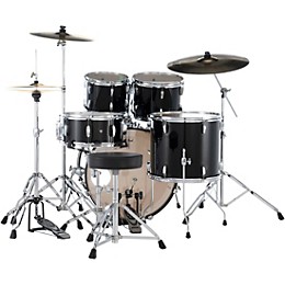 Pearl Roadshow 5-Piece Drum Set With Hardware and SABIAN PX Cymbals Jet Black