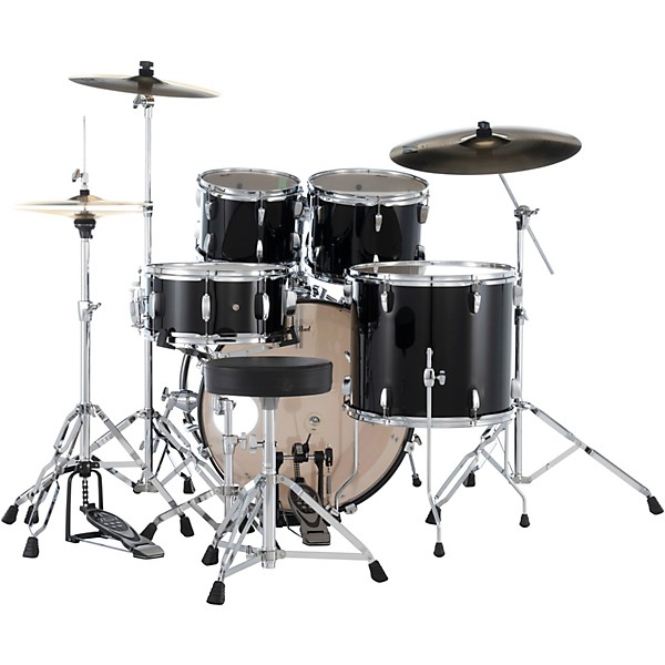 Pearl Roadshow 5-Piece Drum Set With Hardware and SABIAN PX Cymbals Jet Black