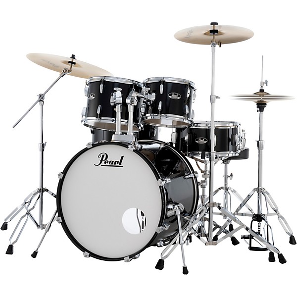 Pearl Roadshow 5-Piece Drum Set With Hardware and SABIAN PX Cymbals Jet Black