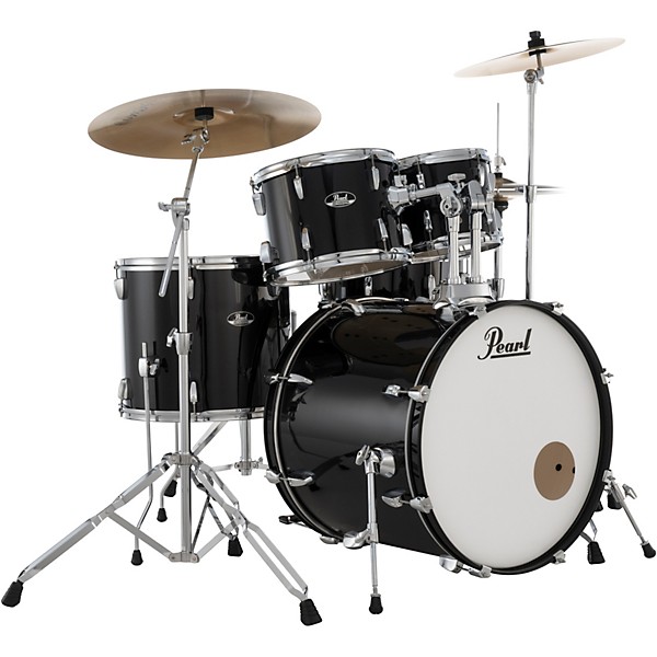 Pearl Roadshow 5-Piece Drum Set With Hardware and SABIAN PX Cymbals Jet Black