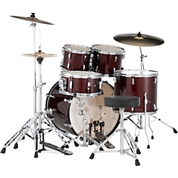 Pearl Roadshow 5-Piece Drum Set With Hardware and SABIAN PX Cymbals Red Wine