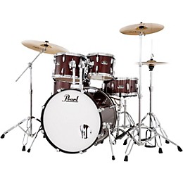 Pearl Roadshow 5-Piece Drum Set With Hardware and SABIAN PX Cymbals Red Wine