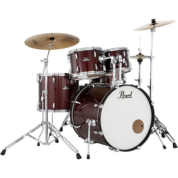 Pearl Roadshow 5-Piece Drum Set With Hardware and SABIAN PX Cymbals Red Wine