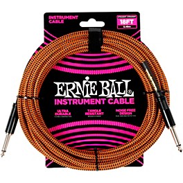 Ernie Ball Braided Straight to Straight Instrument Cable 18 ft. Pumpkin Pie