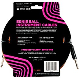 Ernie Ball Braided Straight to Straight Instrument Cable 18 ft. Pumpkin Pie
