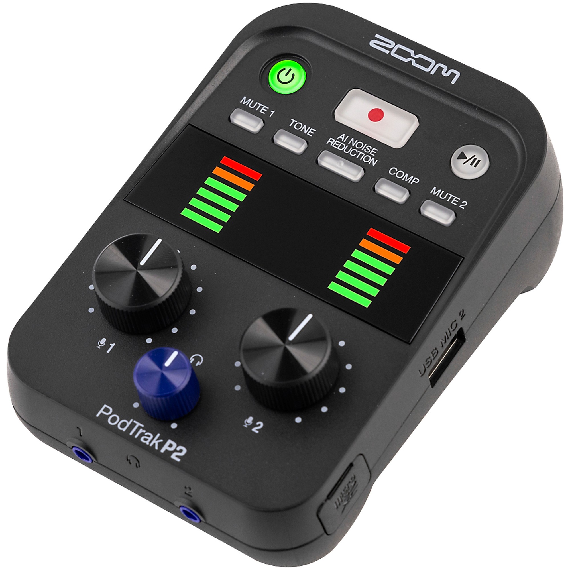 Zoom PodTrak P2 Podcasting Recorder for USB Microphones | Guitar