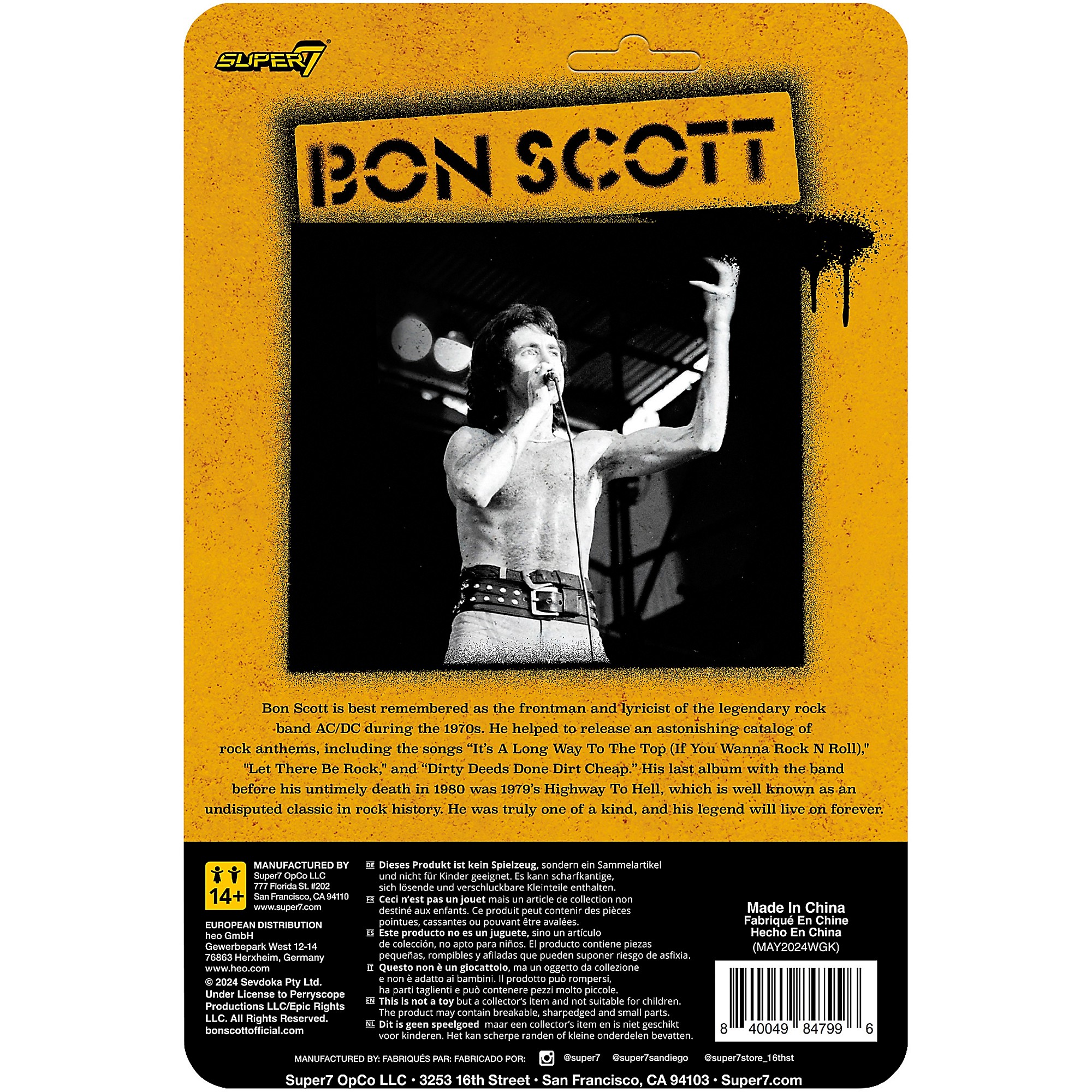 Super7 Super7 ReAction Figures - Bon Scott (Leopard Print