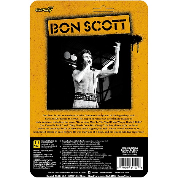 Super7 Super7 ReAction Figures - Bon Scott (Leopard Print)
