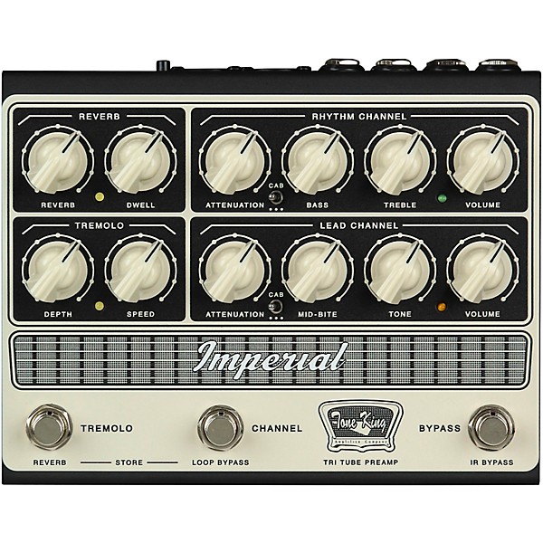 Tone King Imperial Preamp Effects Pedal Cream and Black