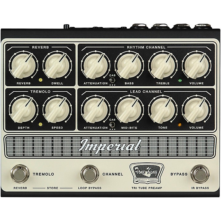 Tone King Imperial Preamp Effects Pedal Cream and Black