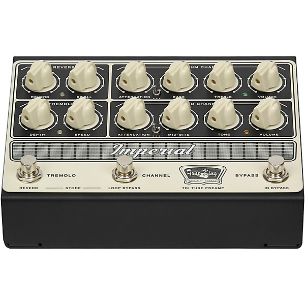 Tone King Imperial Preamp Effects Pedal Cream and Black
