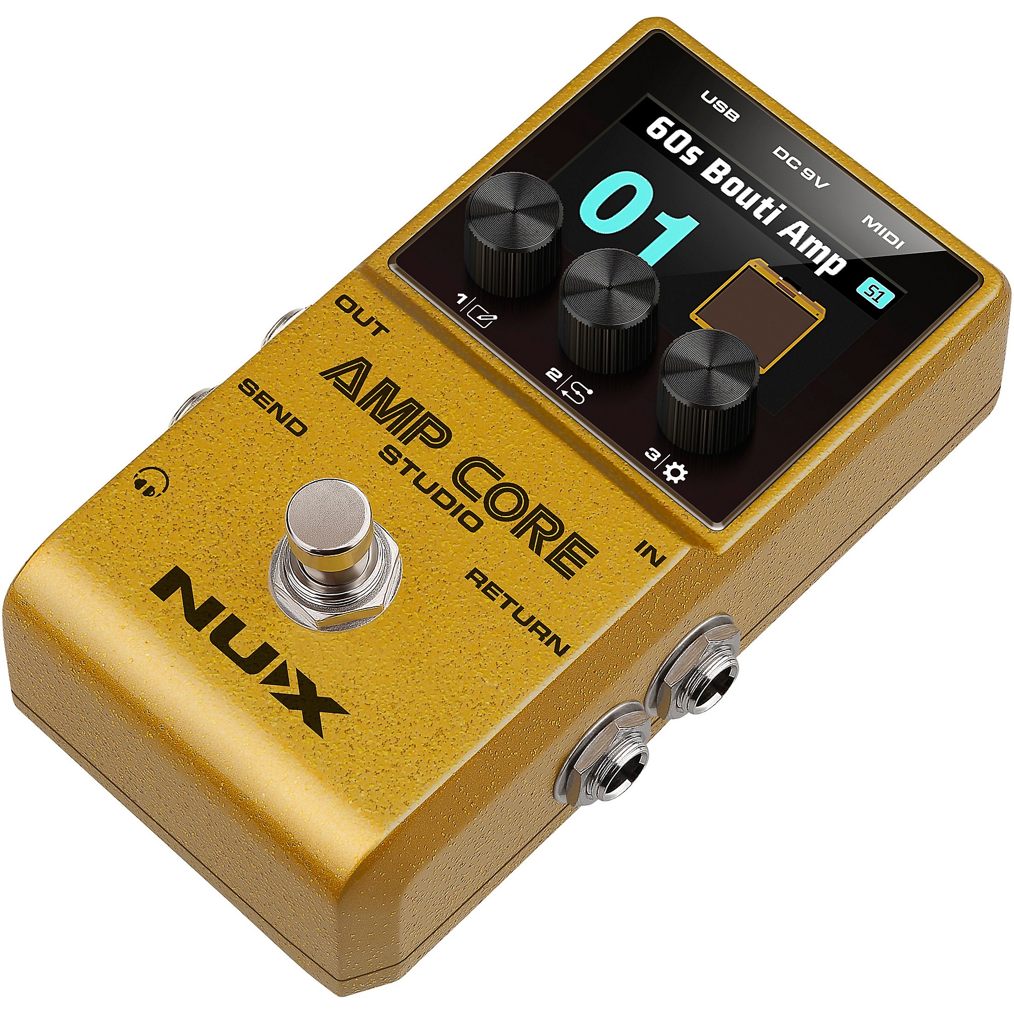 ギター NUX AMP CORE NUX Amp Core Studio Amp Modeling Pedal Gold | Guitar Center