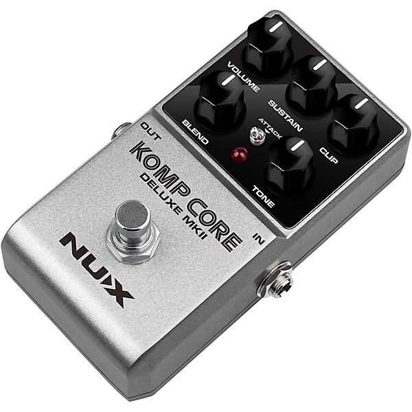 Open Box NUX Komp Core Deluxe MKII Compressor Effects Pedal Level 1 Silver