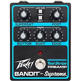Peavey Bandit Supreme Teal Stripe Preamp Pedal Black and Teal