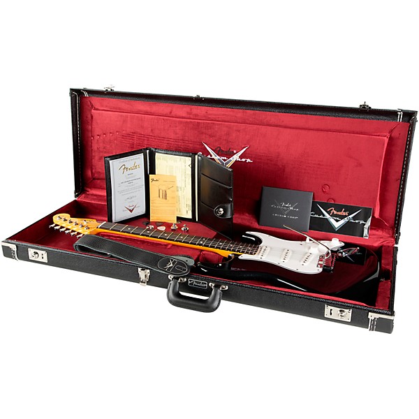 Fender Custom Shop Custom Deluxe Stratocaster NOS Limited-Edition Electric Guitar Black Sparkle